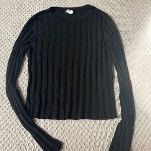 Garage black mesh longsleeve with subtle sparkly detailing
